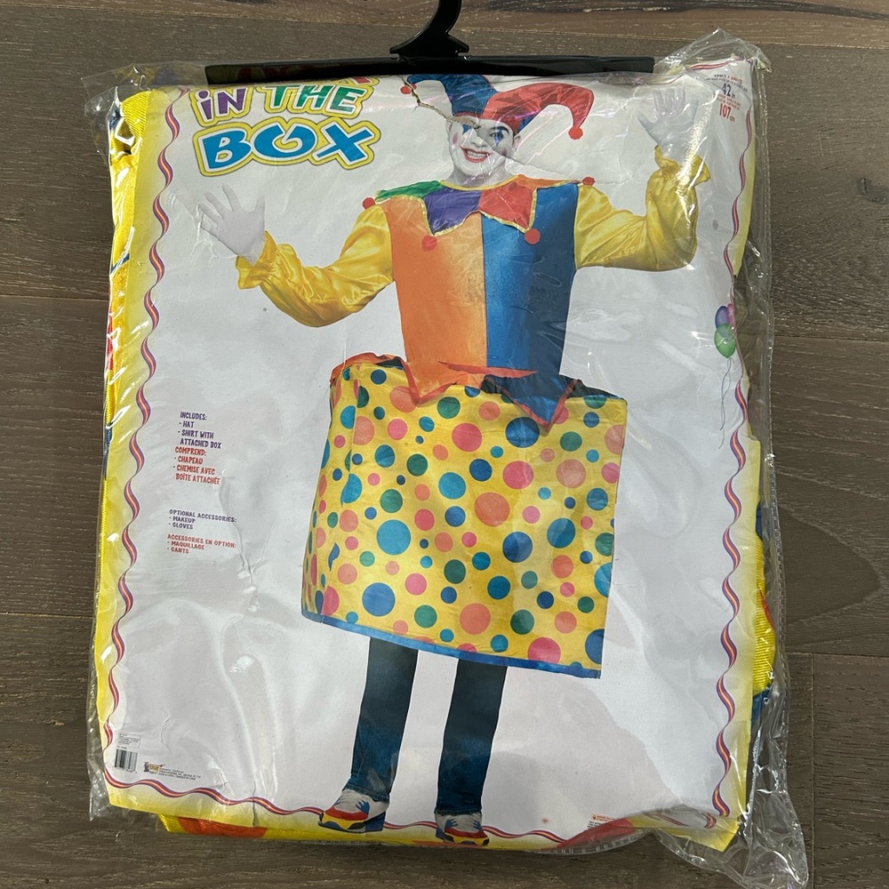 Forum novelties Jack in the box adult costume. NWT one size (I)